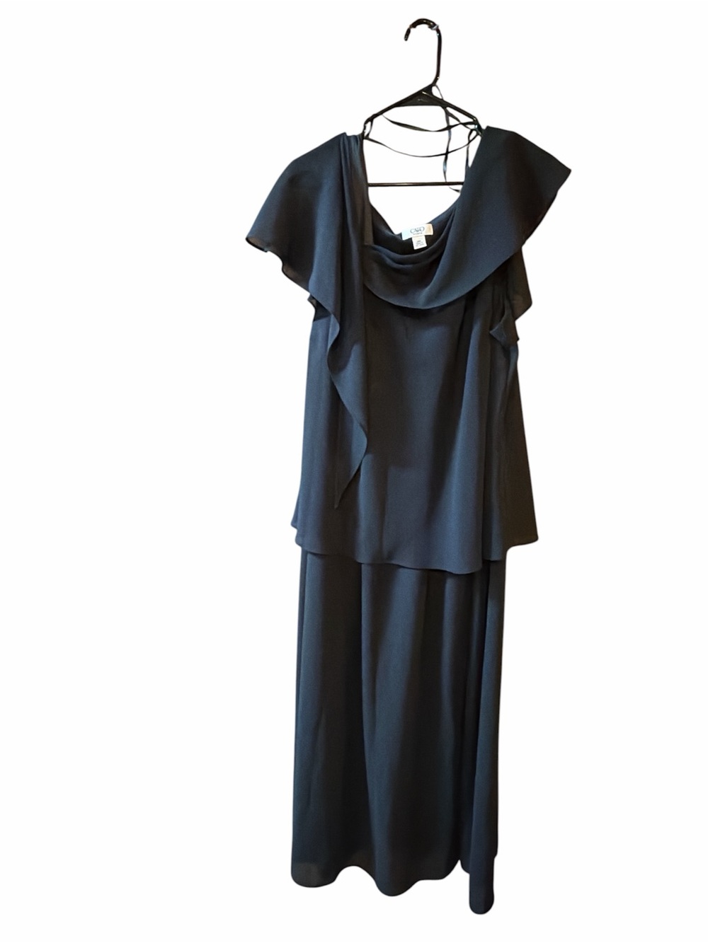 Cato Black Draped elegant formal semiformal dress 24 W